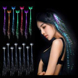 Glowing Hair Braid LED Neon Party Lights - Christmas & Halloween Decoration, Party Favors - 5/12 Pcs