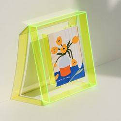 5 Inch Colorful Acrylic Photo Frame Box: DIY Poster Mounting Display Stand & Creative Picture Message Board Holder