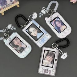 mini phone photocard holder: kawaii kpop picture frame, idol photo card case - student stationery & display protector