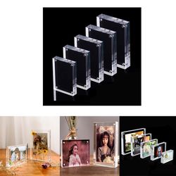 transparent acrylic photo frame: magnetic picture holder, kpop photocard display stand - office desktop ornament