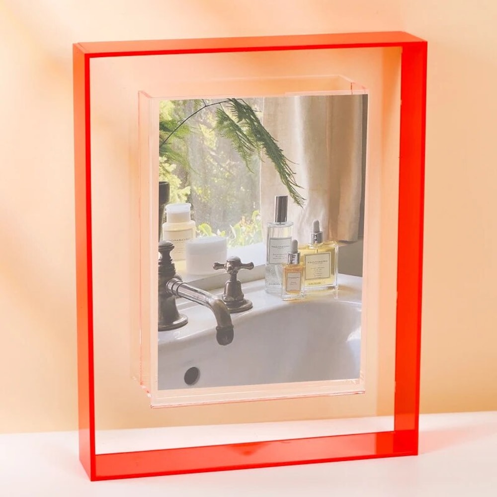 oS5C5InchTransparentAcrylicPhotoFrameBoxPhotocardHolderInteriorFramePictureDisplayStand