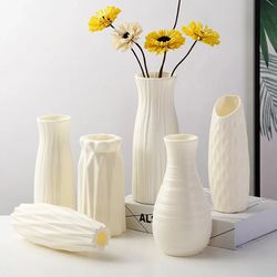 modern flower vase: plastic bouquet pot for nordic home decoration - living room, dinner table flower arrangement