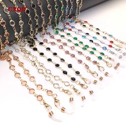 women's fashion glasses chain: colorful crystal bead eyewear strap & sunglasses string gift