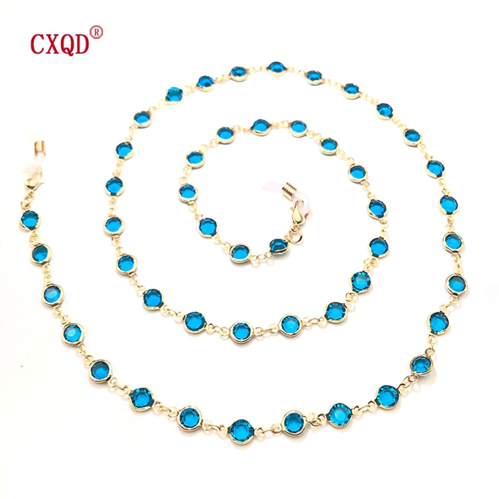 T24LColorfulCrystalBeadEyeglassHolderFashionGlassesChainForWomenEyeAccessoriesEyewearSt