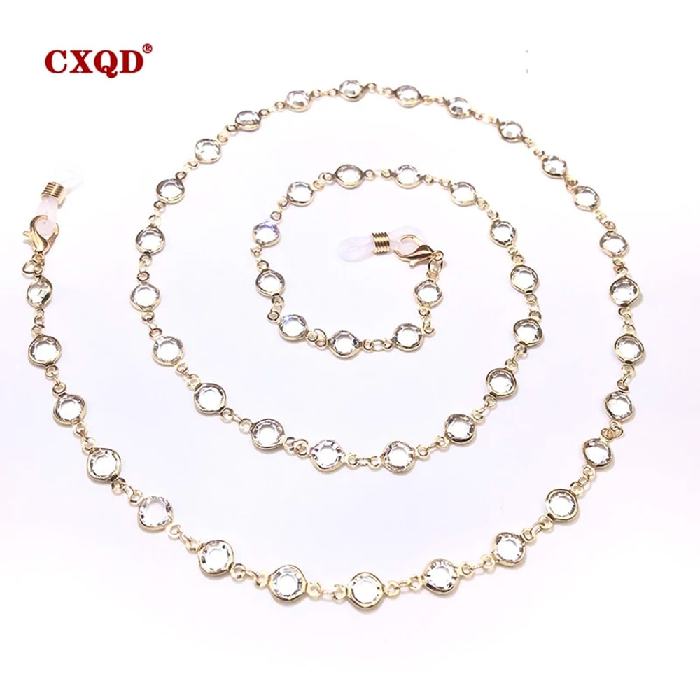 uNRuColorfulCrystalBeadEyeglassHolderFashionGlassesChainForWomenEyeAccessoriesEyewearSt