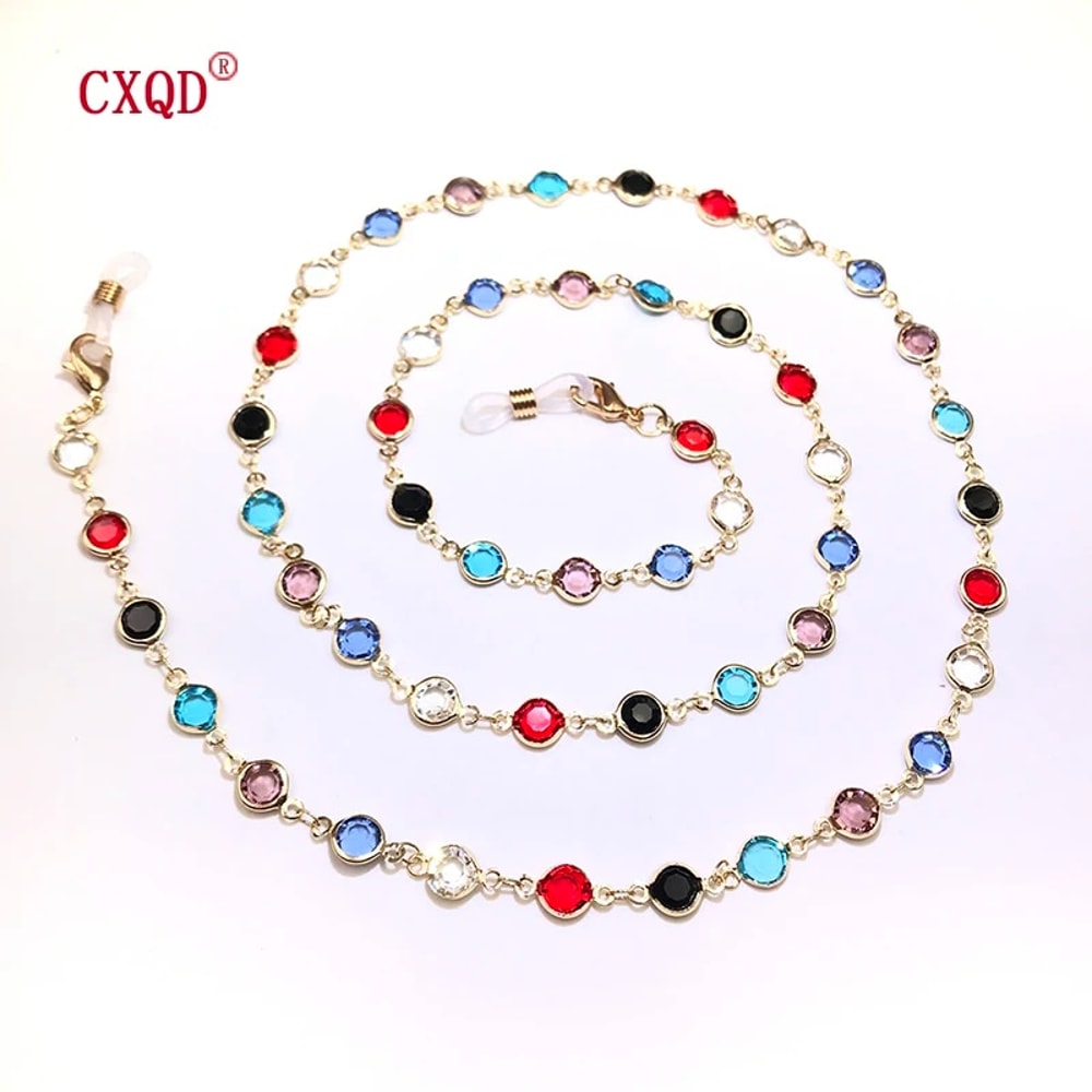 FvTJColorfulCrystalBeadEyeglassHolderFashionGlassesChainForWomenEyeAccessoriesEyewearSt