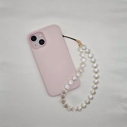 love heart shell beaded phone chain: stylish key pendant for simple case & jewelry gift for women