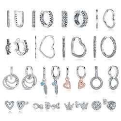 925 Sterling Silver Earrings 2024: Rose Gold Crystal Studs, Hoops & Bee Jewelry for Women