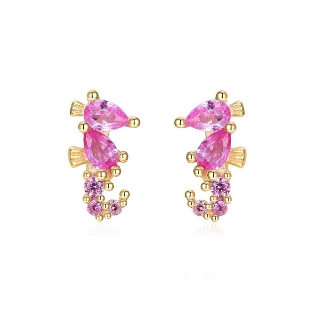 eeDAKEYOUNUOGoldFilledStudEarringsSetForWomenEarCuffsColorfulZirconDangleHoopEarrings