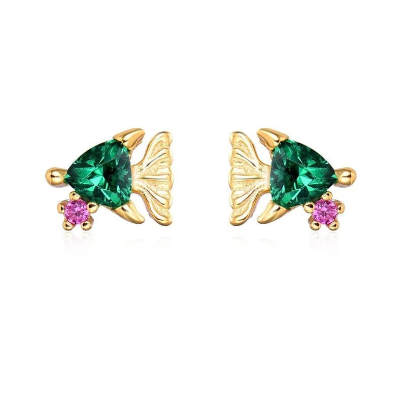 6wyKKEYOUNUOGoldFilledStudEarringsSetForWomenEarCuffsColorfulZirconDangleHoopEarrings