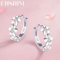 high-quality crystal zircon flower stud earrings | 925 sterling silver for women's wedding fashion