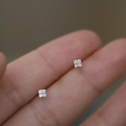 925 Silver Shiny Zircon Stud Earrings: Cute & Simple Women's Fashion Jewelry Accessories