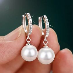 2020 LByzHan Pearl Earrings: Genuine Freshwater Pearl & 925 Sterling Silver Jewelry for Women - Ideal Wedding Gift