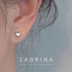 s925 sterling silver heart stud earrings with zircon flower detail - fashionable fine jewelry for women, students & girl