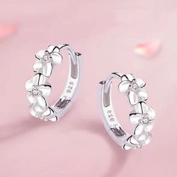 High-Quality 925 Sterling Silver Needle Earrings with Crystal Zircon - Women's Wedding Fashion Cute Studs