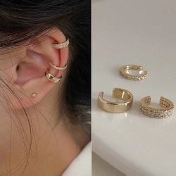 2022 Fashion Jewelry: Delicate Zircon Clip-On Earrings for Women - Non-Piercing Ear Cuff & Fake Cartilage Buckle