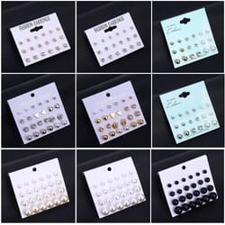 2020 fashion jewelry: iparam pearl crystal stud earrings set - geometric statement for women