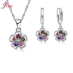 925 Sterling Silver Bridal Jewelry Sets: Statement Flower Butterfly Choker Necklaces & Zirconia Earrings - Perfect Gifts