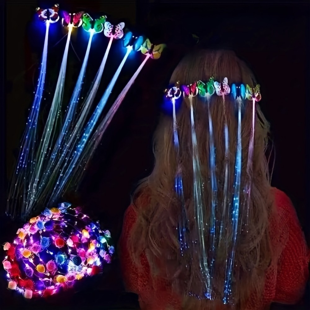 Sparkling LED Butterfly Hairpins Light Up Hair Jewelry For Parties Festivals Gifts 3