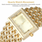 Luxury Womens Silver Gold Bracelet Watch Fashion Waterproof Wrist Watch With Rhinestones Elegant Gi
