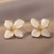 Elegant Glaze Flower Stud Earrings For Women Hibiscus Dropped Wedding Romantic Jewelry Gift 6