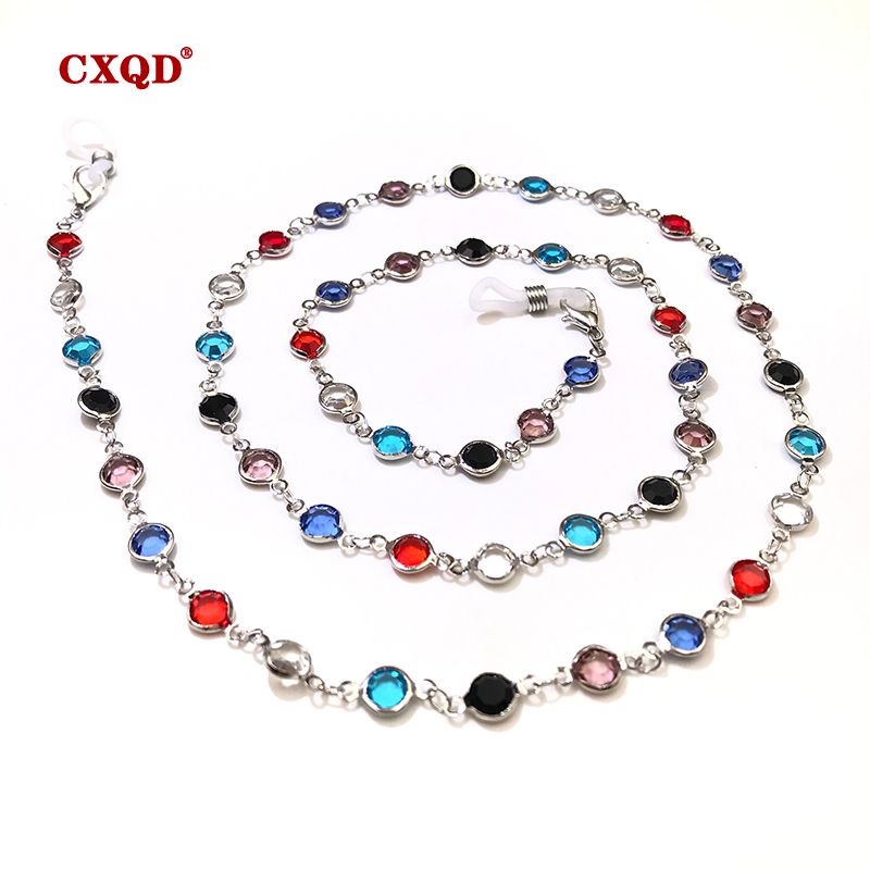 Womens Fashion Glasses Chain Colorful Crystal Bead Eyewear Strap Sunglasses String Gift 14