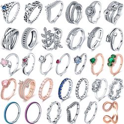 sparkling 925 princess tiara rings: original heart-shaped crown for women's engagement & anniversary jewelry - wholesale