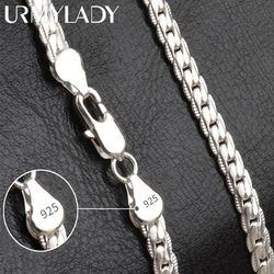 URMYLADY 925 Sterling Silver Necklace: Luxury 20-60cm Chain for Fashionable Women & Men - Elegant Wedding & Engagement J