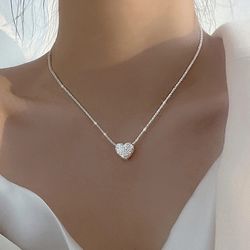 Stylish NK153: Sterling Silver Heart Pendant Necklace with Hammer Pattern - Ideal Gift for Women