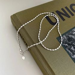 925 sterling silver choker necklace: elegant geometric beads, shiny & delicate collarbone chain for women's fashion jewe