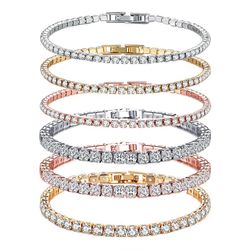 rose gold tennis bracelet: 925 sterling silver hip hop fashion with shining cubic zirconia for women - ideal wedding jew