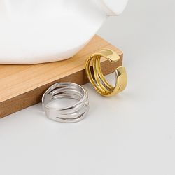 livvy silver multilayer fashion ring: adjustable & stylish for men and women | perfect party jewelry gift