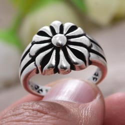 trendy thai silver sunflower open ring: ideal women's birthday gift | affordable & durable