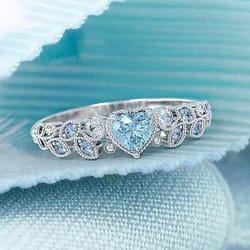 elegant silver leaf heart rings: stunning fashion for noble women