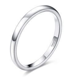2mm thin tungsten carbide women's ring - classic wedding band in gold, rose gold, silver | somen