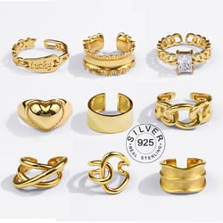 vintage gold bump engagement rings: real 925 sterling silver jewelry for women - anillos mujer
