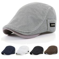Men's Breathable Cotton Berets: Casual Spring-Summer Mesh Newsboy & Ivy Flat Caps