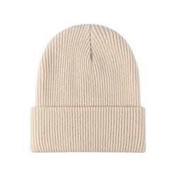 Autumn Winter Knitted Beanie Hat: Warm Solid Color Stretch Cap for Men & Women