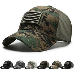 Men's American Flag Camouflage Baseball Cap - Outdoor Breathable Mountaineering Hat, Adjustable Stylish Casquette