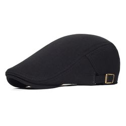 Adjustable Cotton Newsboy Caps for Men and Women - Casual Beret Flat Ivy Hat in Soft Solid Colors - Unisex Driving Cabbi