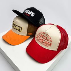 American Vintage Baseball Hats: Men's & Women's Embroidered Soft Letter Street Style, Breathable Sunshade Truck Caps - F