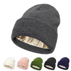 silk satin-lined winter hats for women & men: chunky beanies, warm fashion bonnets, skullies & balaclavas