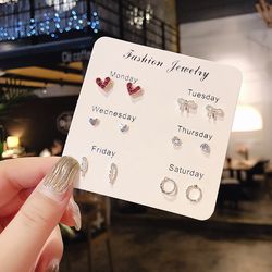 S925 Silver Needle Stud Earrings Set: Simple, Cute, and Exquisite Mini Jewelry Gifts for Women and Girls - Wholesale Dir