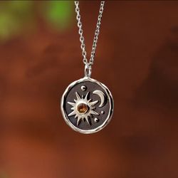 Boho Vintage Summer Jewelry Set: Sun Moon Pendant Earrings & Necklace for Women - Engagement & Commemorative Gifts 2022