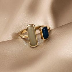 golden heart rings for women: minimalist aesthetic open rings, perfect for dinner party & charming jewelry set