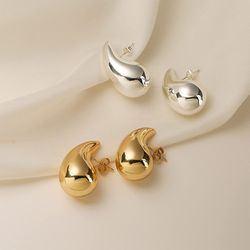 Symmetry Luxury Water Drop Earrings: Lightweight Gold & Silver Jewelry for Women