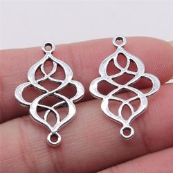 10pcs antique silver connector charms for jewelry making - earring, necklace, bracelet findings