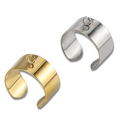 10pcs stainless steel u-shaped open rings 6mm/10mm in silver & gold for diy jewelry making, earring accessories