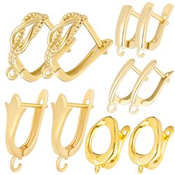 Juya Earrings: 4-8Pcs/Lot 18K Gold & Silver-Plated Shvenzy Ear Wire Fixtures - DIY Earring Hooks & Clasps
