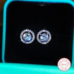 high-end 925 sterling silver crystal earrings with white zircon – exquisite diamond-studded fashion jewelry for ladies'